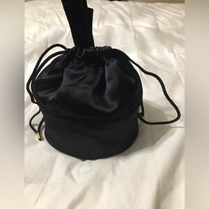 Black Satin Drawstring Pouch